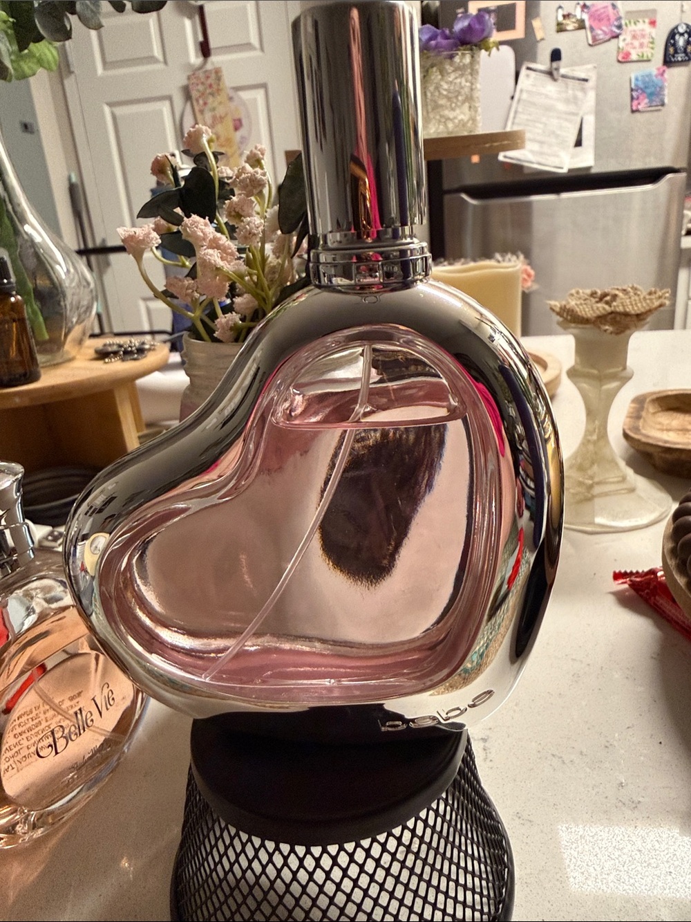 bebe Pink & Silver Heart-Shaped